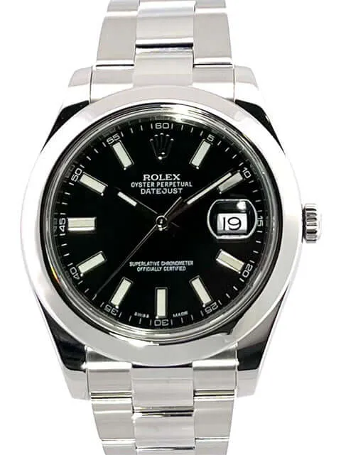 Rolex Datejust II 41 Edelstahl 116300 Schwarz