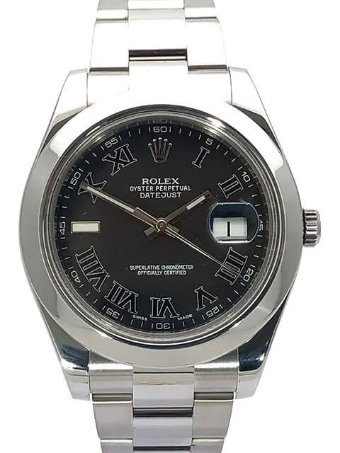 Rolex Datejust II 41 Edelstahl 116300 Schwarz Römisch 2014 LC100