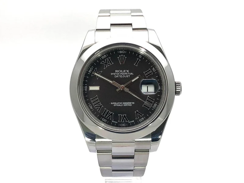 Rolex Datejust II 41 Edelstahl 116300 Schwarz Römisch 2014 LC100