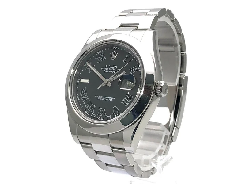 Rolex Datejust II 41 Edelstahl 116300 Schwarz Römisch 2014 LC100