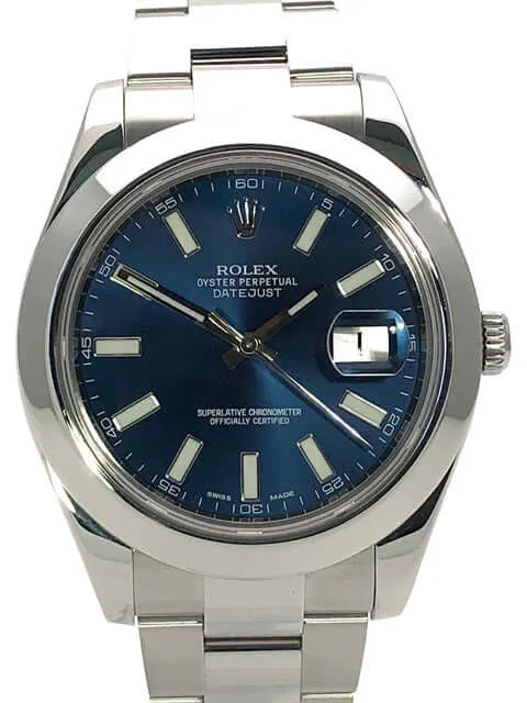 Rolex Datejust II 41 Stahl 116300 Blau aus 2014 LC100