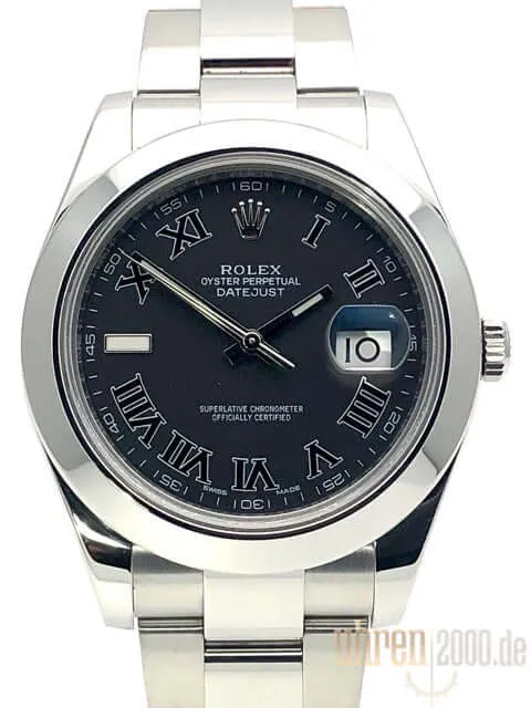 Rolex Datejust II 41 Edelstahl 116300 Schwarz Römisch 2017 LC100
