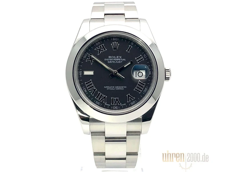 Rolex Datejust II 41 Edelstahl 116300 Schwarz Römisch 2017 LC100
