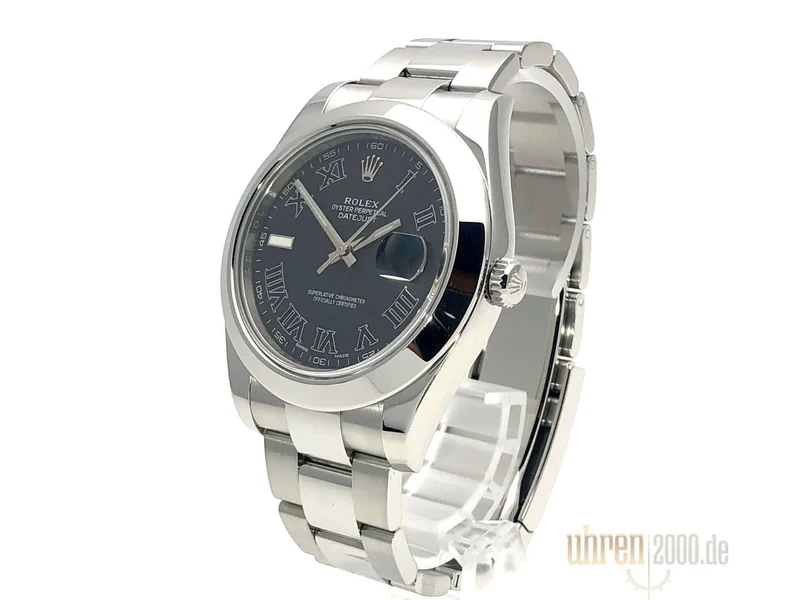 Rolex Datejust II 41 Edelstahl 116300 Schwarz Römisch 2017 LC100