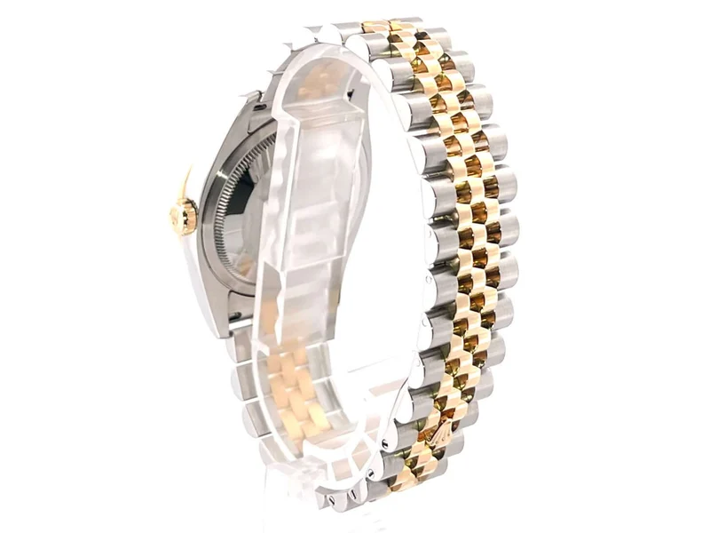 Rolex Datejust 36 Edelstahl Gelbgold Diamant Lünette 116243 Perlmutt DIA Jubile-Band