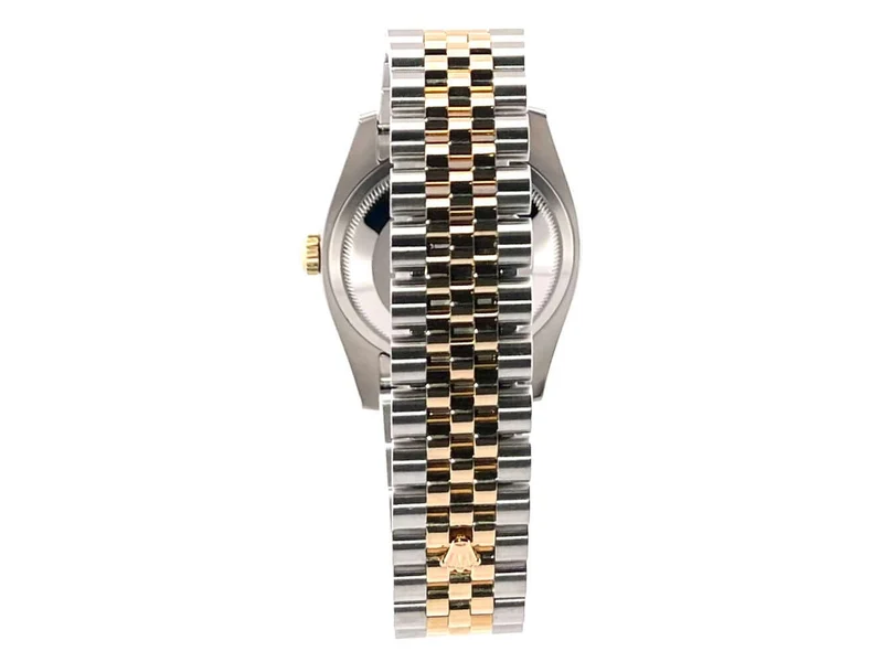 Rolex Datejust 36 Edelstahl Gelbgold Diamant Lünette 116243 Perlmutt DIA Jubile-Band