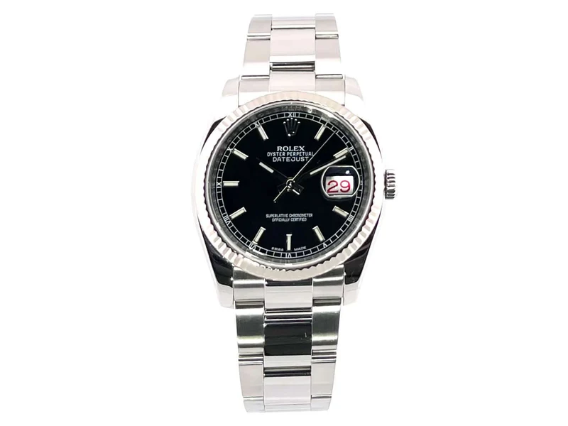 Rolex Datejust 36 Edelstahl - Weißgold 116234 Schwarz