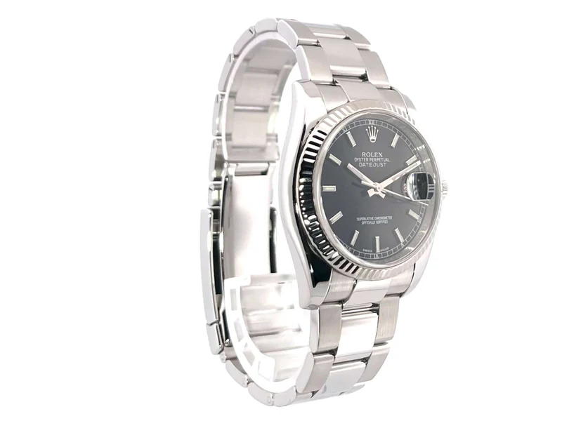Rolex Datejust 36 Edelstahl - Weißgold 116234 Schwarz