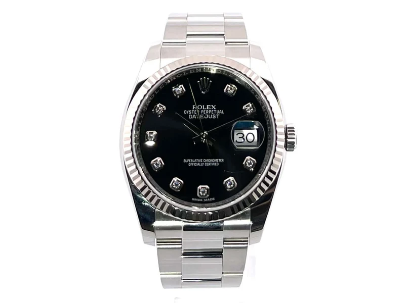 Rolex Datejust 36 Edelstahl Weißgold 116234 Schwarz Diamant