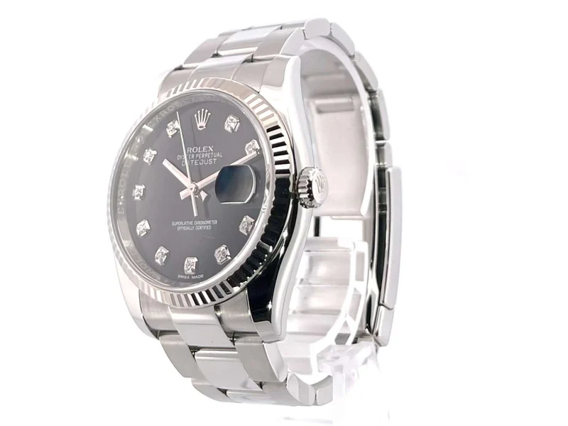 Rolex Datejust 36 Edelstahl Weißgold 116234 Schwarz Diamant