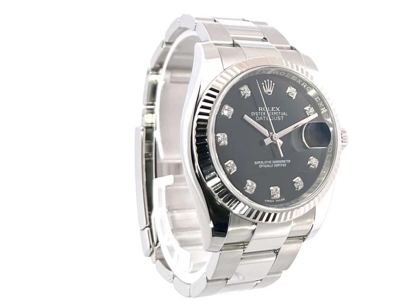 Rolex Datejust 36 Edelstahl Weißgold 116234 Schwarz Diamant