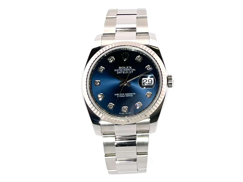 Rolex Datejust 36 Edelstahl - Weißgold 116234 Blau Diamant