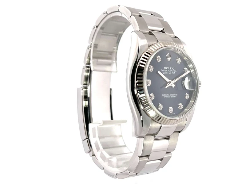 Rolex Datejust 36 Edelstahl - Weißgold 116234 Blau Diamant