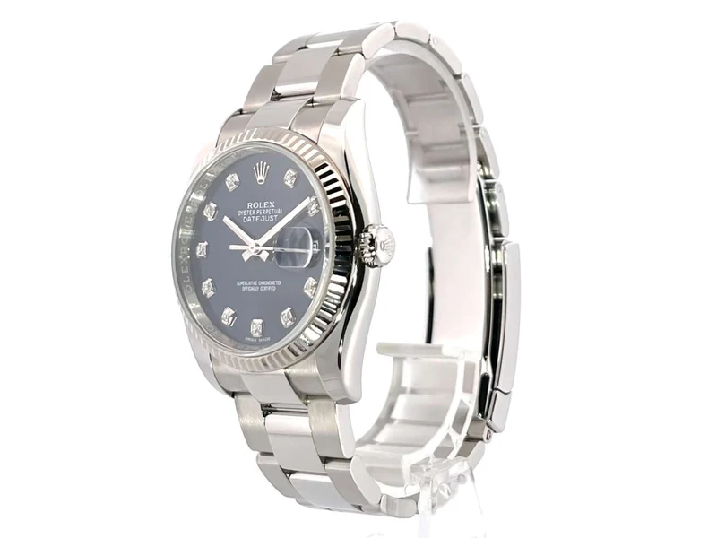 Rolex Datejust 36 Edelstahl - Weißgold 116234 Blau Diamant