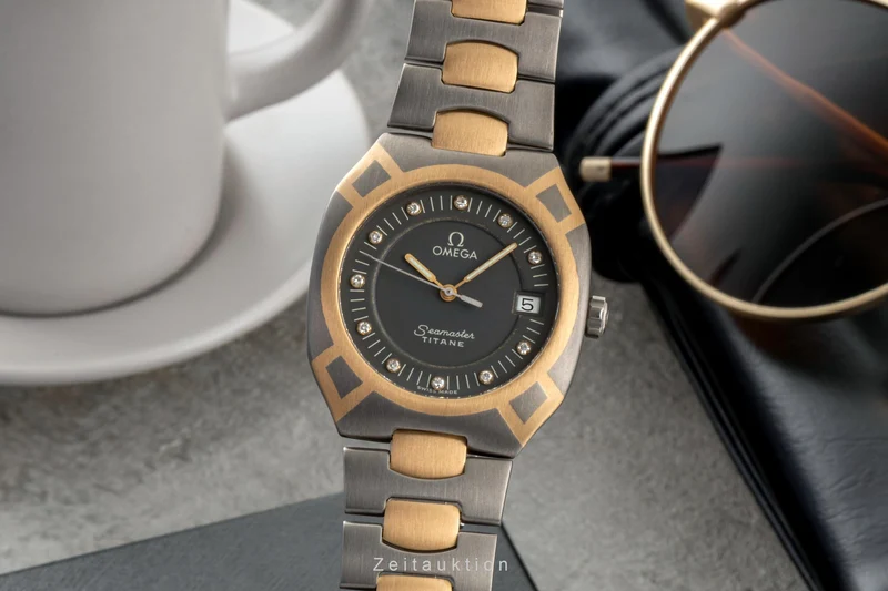 Omega Seamaster titanium / gold quartz women's watch 5810.45.00 [2600812]