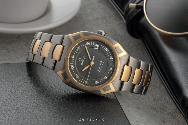 Omega Seamaster titanium / gold quartz women's watch 5810.45.00 [2600812]