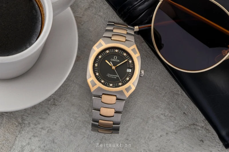 Omega Seamaster titanium / gold quartz women's watch 5810.45.00 [2600812]