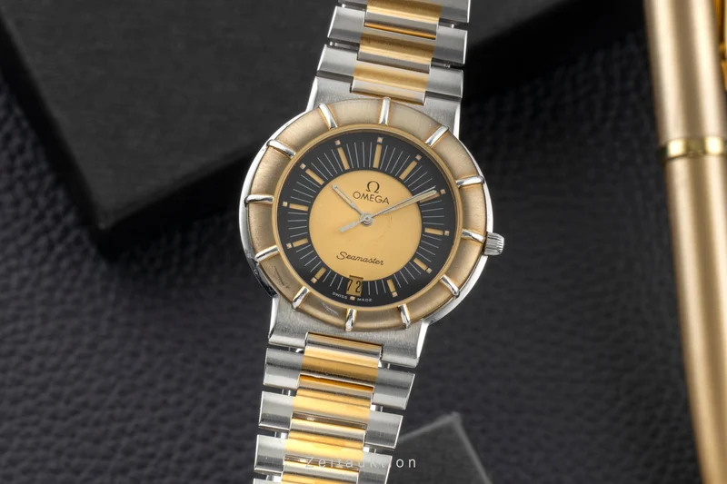 Omega Seamaster gilt / steel quartz men's watch 196.0301 , 396.0993 Vintage [2600751]