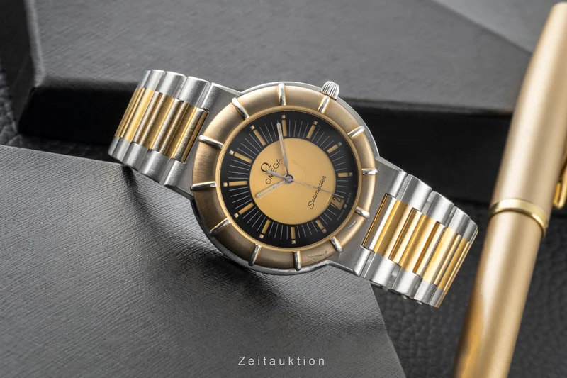 Omega Seamaster gilt / steel quartz men's watch 196.0301 , 396.0993 Vintage [2600751]