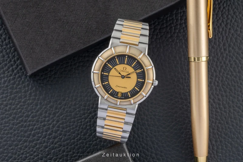 Omega Seamaster gilt / steel quartz men's watch 196.0301 , 396.0993 Vintage [2600751]