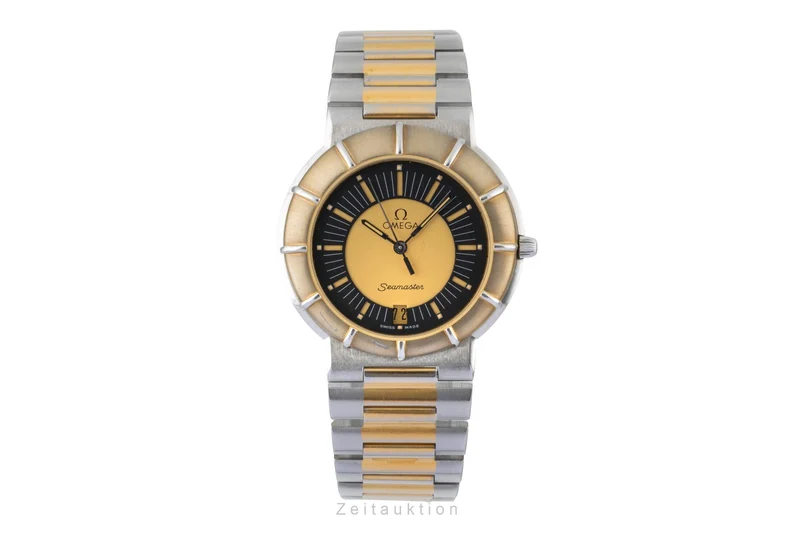 Omega Seamaster gilt / steel quartz men's watch 196.0301 , 396.0993 Vintage [2600751]