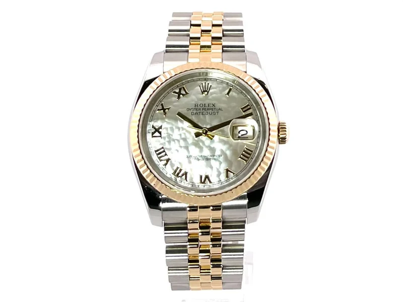 Rolex Datejust 36 Edelstahl Gelbgold 116233 Perlmutt Römisch Jubile-Band
