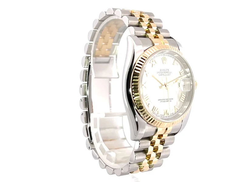 Rolex Datejust 36 Edelstahl Gelbgold 116233 Perlmutt Römisch Jubile-Band