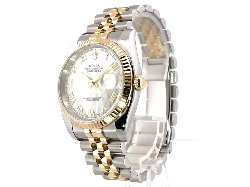 Rolex Datejust 36 Edelstahl Gelbgold 116233 Perlmutt Römisch Jubile-Band