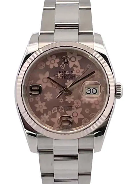 Rolex Datejust 36 Edelstahl - Weißgold 116234 Pink Floral