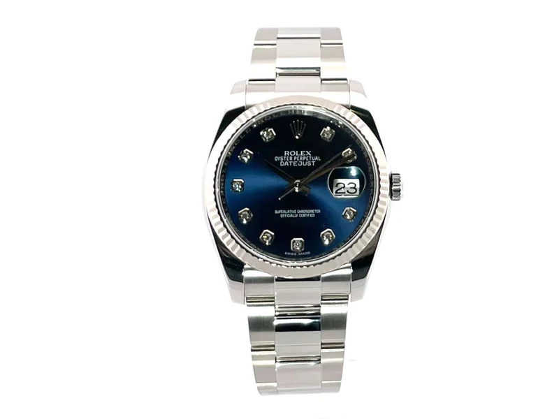 Rolex Datejust 36 Edelstahl - Weißgold 116234 Blau Diamant