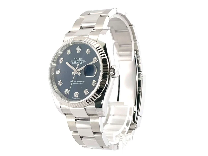 Rolex Datejust 36 Edelstahl - Weißgold 116234 Blau Diamant