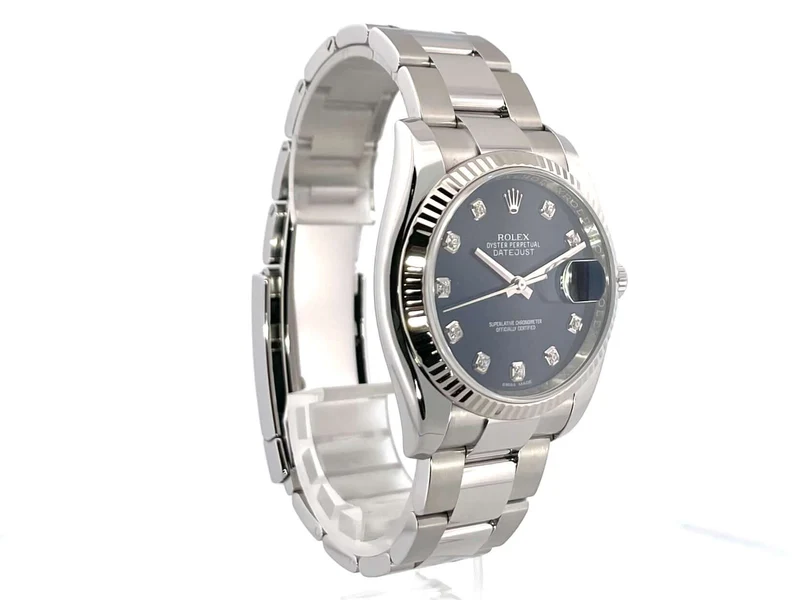 Rolex Datejust 36 Edelstahl - Weißgold 116234 Blau Diamant