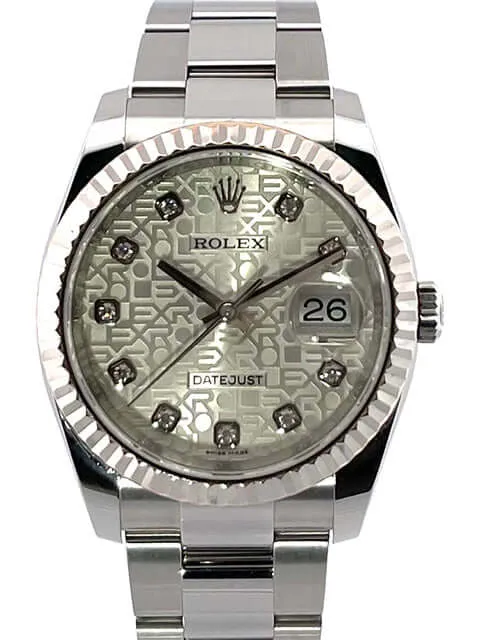 Rolex Datejust 36 Edelstahl Weißgold 116234 Silber Jubilé Diamant