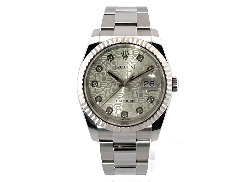 Rolex Datejust 36 Edelstahl Weißgold 116234 Silber Jubilé Diamant
