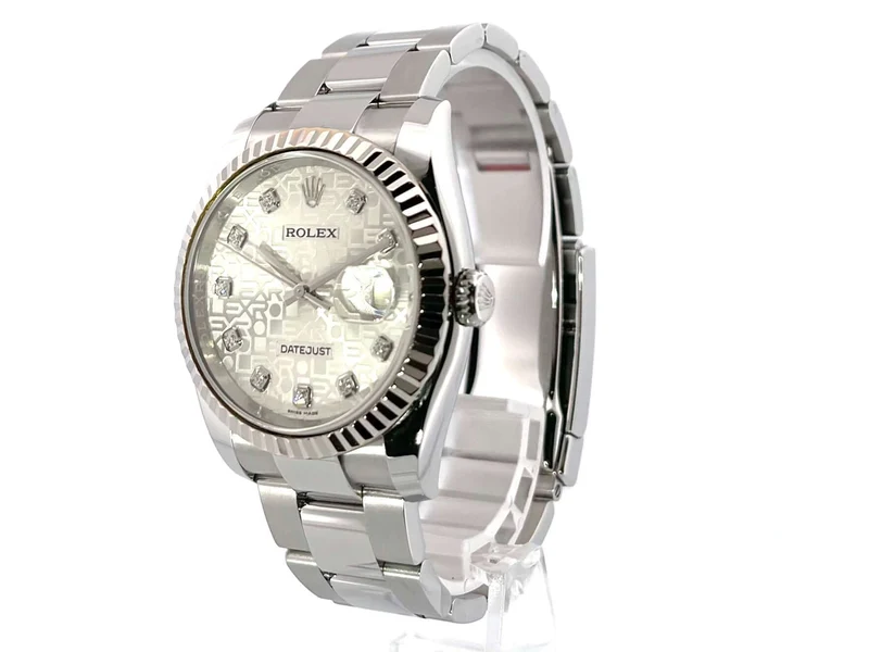 Rolex Datejust 36 Edelstahl Weißgold 116234 Silber Jubilé Diamant