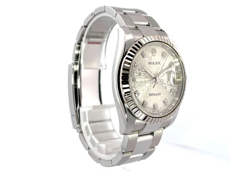 Rolex Datejust 36 Edelstahl Weißgold 116234 Silber Jubilé Diamant