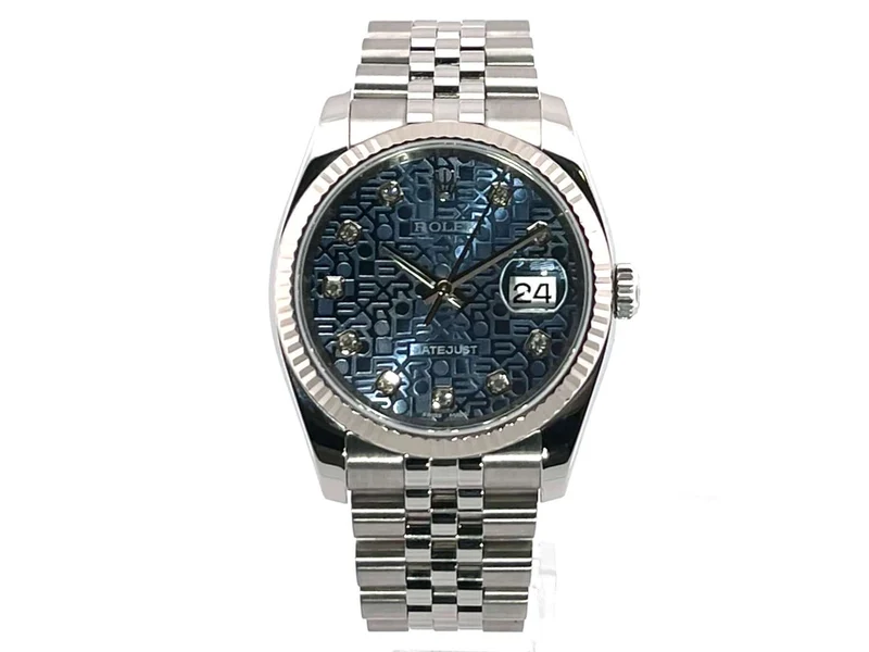 Rolex Datejust 36 Edelstahl Weißgold 116234 Blau Jubile Diamant Jubile-Band