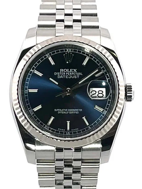 Rolex Datejust 36 Edelstahl Weißgold 116234 Blau Jubile aus 2015