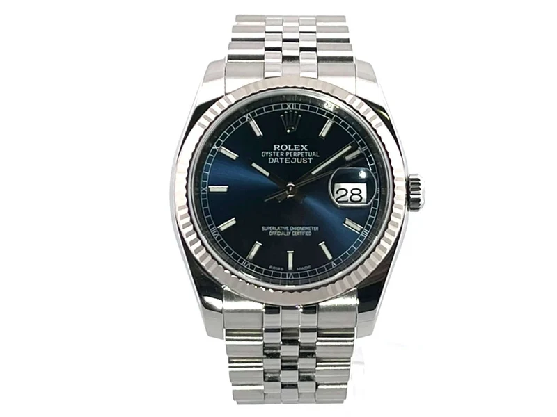 Rolex Datejust 36 Edelstahl Weißgold 116234 Blau Jubile aus 2015