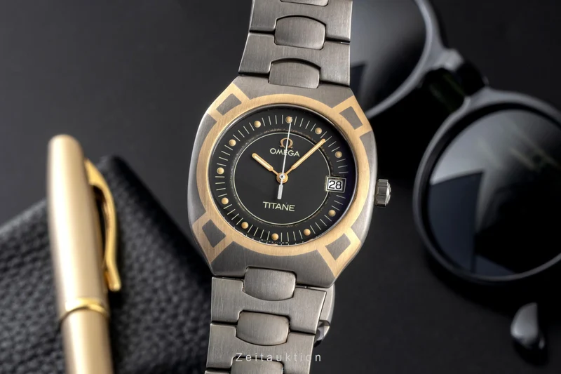Omega Seamaster titanium / gold quartz men's watch 5814.40.00 [2600813]