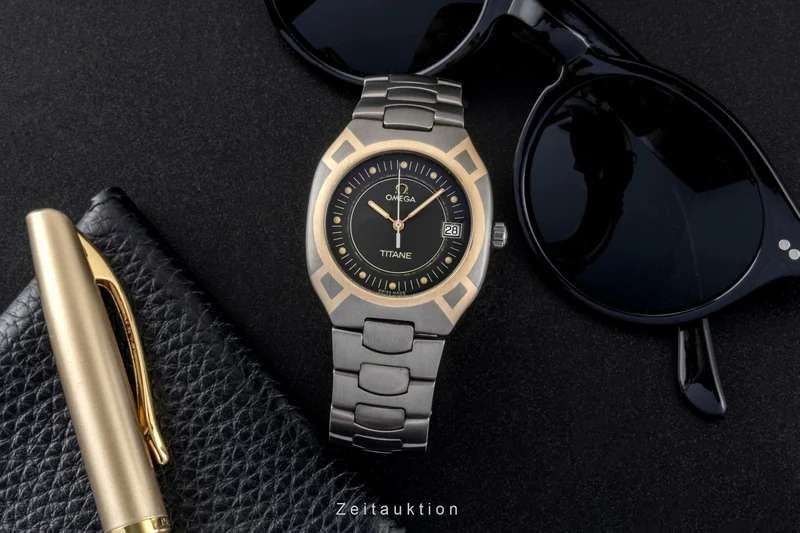 Omega Seamaster titanium / gold quartz men's watch 5814.40.00 [2600813]