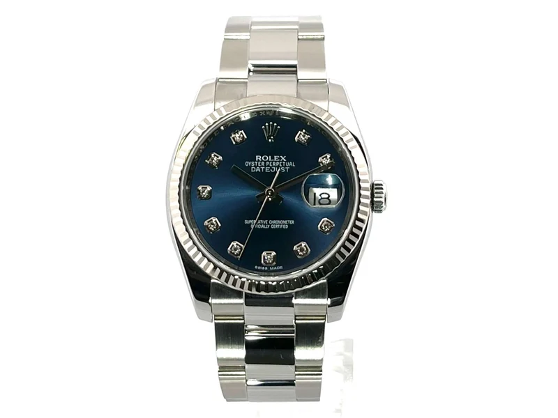 Rolex Datejust 36 Edelstahl - Weißgold 116234 Blau Diamant aus 2009