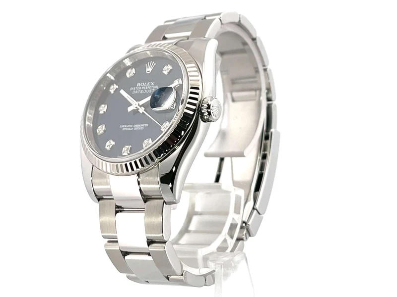 Rolex Datejust 36 Edelstahl - Weißgold 116234 Blau Diamant aus 2009