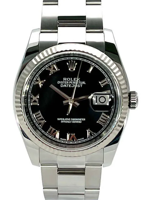 Rolex Datejust 36 Schwarz Römisch 116234 aus 2017