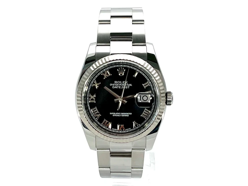 Rolex Datejust 36 Schwarz Römisch 116234 aus 2017