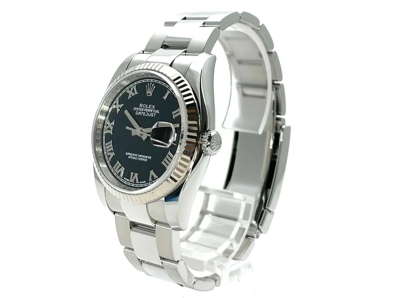 Rolex Datejust 36 Schwarz Römisch 116234 aus 2017