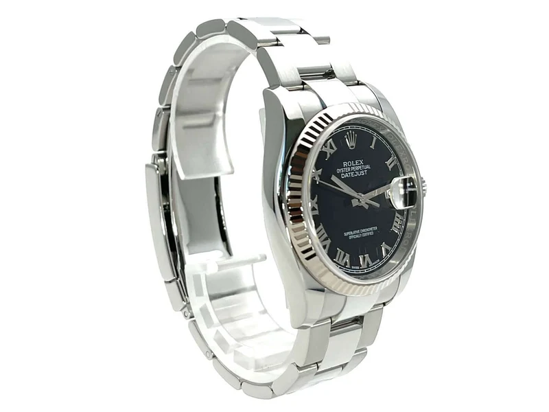 Rolex Datejust 36 Schwarz Römisch 116234 aus 2017