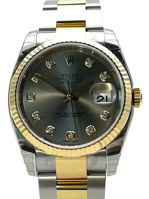 Rolex Datejust 36 Edelstahl Gelbgold 116233 Stahlfarben Diamant