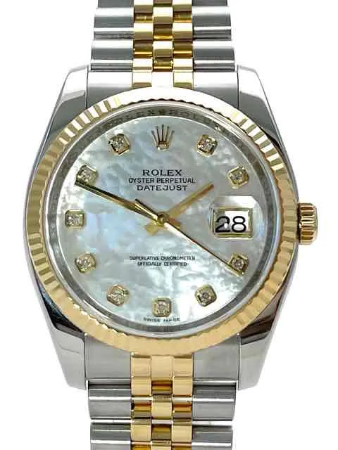 Rolex Datejust 36 116233 Perlmutt Diamant Jubile-Band LC100 aus 2007