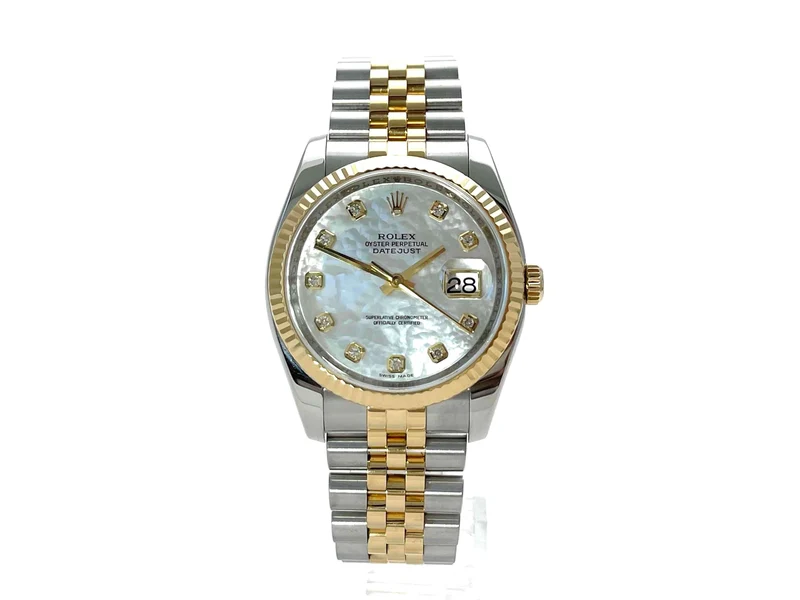 Rolex Datejust 36 116233 Perlmutt Diamant Jubile-Band LC100 aus 2007